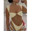 imageSOLY HUX Womens Bikini Set High Cut Bathing Suits 2 Piece Summer Cheeky SwimsuitsPure Beige