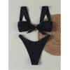 imageSOLY HUX Womens Bikini Set High Cut Bathing Suits 2 Piece Summer Cheeky SwimsuitsPure Black
