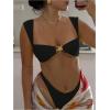 imageSOLY HUX Womens Bikini Set High Cut Bathing Suits 2 Piece Summer Cheeky SwimsuitsPure Black