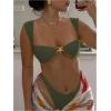 imageSOLY HUX Womens Bikini Set High Cut Bathing Suits 2 Piece Summer Cheeky SwimsuitsPure Green