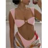 imageSOLY HUX Womens Bikini Set High Cut Bathing Suits 2 Piece Summer Cheeky SwimsuitsPure Pink