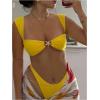 imageSOLY HUX Womens Bikini Set High Cut Bathing Suits 2 Piece Summer Cheeky SwimsuitsPure Yellow