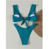 imageSOLY HUX Womens Bikini Set High Cut Bathing Suits 2 Piece Summer Cheeky SwimsuitsTeal Blue