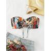 imageSOLY HUX Womens Boho Bandeau Bikini Top Only Hollow Out String Swim Tops Swimsuit Summer BeachwearMulti Printed