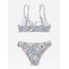 imageSOLY HUX Womens Floral Print Spaghetti Strap Bikini Sets Ribbed V Bathing Suit 2 Piece SwimsuitDisty Floral