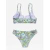 imageSOLY HUX Womens Floral Print Spaghetti Strap Bikini Sets Ribbed V Bathing Suit 2 Piece SwimsuitGreen Floral Print