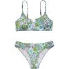 imageSOLY HUX Womens Floral Print Spaghetti Strap Bikini Sets Ribbed V Bathing Suit 2 Piece SwimsuitGreen Floral Print