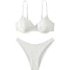 imageSOLY HUX Womens Two Piece Swimsuit Bathing Suits Solid Underwire Bikini SetsSolid White