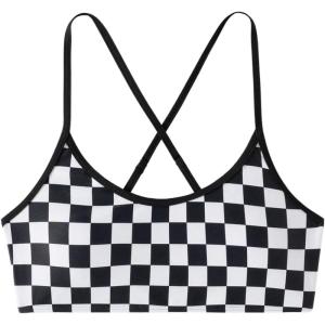 imageSOLY HUX Womens Summer Checkerboard Print Bikini Top Spaghetti Straps Bathing Suit Tops Beach Vacation ClothesBlack and White