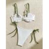 imageSOLY HUX Womens Bathing Suit Underwire Tie Side Bikini Sets Two Piece SwimsuitPlain White