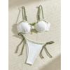 imageSOLY HUX Womens Bathing Suit Underwire Tie Side Bikini Sets Two Piece SwimsuitPlain White