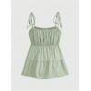 imageSOLY HUX Womens Cute Y2k Ruffle Tie Camisole Top Spaghetti Strap Vest Sleeveless Flowy ShirtsMint Green