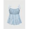 imageSOLY HUX Womens Cute Y2k Ruffle Tie Camisole Top Spaghetti Strap Vest Sleeveless Flowy ShirtsPlain Blue