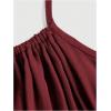 imageSOLY HUX Womens Cute Y2k Ruffle Tie Camisole Top Spaghetti Strap Vest Sleeveless Flowy ShirtsPlain Burgundy