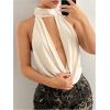 imageSOLY HUX Womens Halter Neck Tank Tops Y2k Going Out Draped Cowl Neck Backless Vest TopPure Apricot