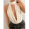 imageSOLY HUX Womens Halter Neck Tank Tops Y2k Going Out Draped Cowl Neck Backless Vest TopPure Apricot