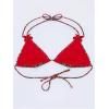 imageSOLY HUX Womens Leopard Print Halter Triangle Bikini Tops Lace Trim Cherry Print Bathing Suit Swimsuit TopsRed Leopard