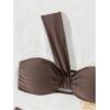 imageSOLY HUX Womens One Shoulder Twist Front Bikini Set Ruched High Cut Swimsuit Two Piece Bathing SuitSolid Coffee Brown