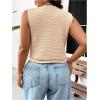 imageSOLY HUX Womens Plus Size Crochet Knit Button Down Vest V Neck Sleeveless Shirts Summer Tank TopsSolid Apricot