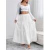 imageSOLY HUX Womens Summer Ruffle Hem Skirt Elastic High Waist Casual Solid Long Maxi SkirtsPlain White
