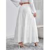 imageSOLY HUX Womens Summer Ruffle Hem Skirt Elastic High Waist Casual Solid Long Maxi SkirtsPlain White