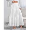 imageSOLY HUX Womens Summer Ruffle Hem Skirt Elastic High Waist Casual Solid Long Maxi SkirtsPlain White