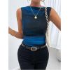 imageSOLY HUX Womens Tie Dye Sleeveless Top Boat Neck Slim Fit Vest Elegant Work Tank TopsBlue Printed