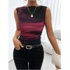 imageSOLY HUX Womens Tie Dye Sleeveless Top Boat Neck Slim Fit Vest Elegant Work Tank TopsRed Printed