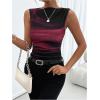 imageSOLY HUX Womens Tie Dye Sleeveless Top Boat Neck Slim Fit Vest Elegant Work Tank TopsRed Printed