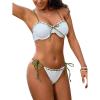 imageSOLY HUX Womens Bathing Suit Underwire Tie Side Bikini Sets Two Piece SwimsuitPlain White