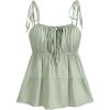 imageSOLY HUX Womens Cute Y2k Ruffle Tie Camisole Top Spaghetti Strap Vest Sleeveless Flowy ShirtsMint Green