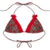 imageSOLY HUX Womens Leopard Print Halter Triangle Bikini Tops Lace Trim Cherry Print Bathing Suit Swimsuit TopsRed Leopard