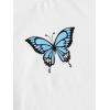 imageSOLY HUX Girls Butterfly Print Short Sleeve Tee Top and Pleated Skirt Set 2 Piece OutfitsWhite Blue