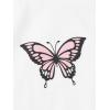 imageSOLY HUX Girls Butterfly Print Short Sleeve Tee Top and Pleated Skirt Set 2 Piece OutfitsWhite Pink