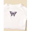 imageSOLY HUX Girls Butterfly Print Short Sleeve Tee Top and Pleated Skirt Set 2 Piece OutfitsWhite Purple