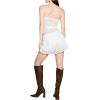 imageSOLY HUX Womens 2 Piece Outfits Y2k Lace Bandeau Tube Tops and Ruffle Layered Mini Skirt SetPure White