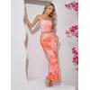 imageSOLY HUX Womens 2 Piece Skirt Sets Strapless Crop Tube Top Bodycon Maxi Skirt Summer Floral OutfitsOrange Floral