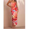 imageSOLY HUX Womens 2 Piece Skirt Sets Strapless Crop Tube Top Bodycon Maxi Skirt Summer Floral OutfitsRed Floral