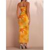 imageSOLY HUX Womens 2 Piece Skirt Sets Strapless Crop Tube Top Bodycon Maxi Skirt Summer Floral OutfitsYellow Floral