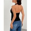 imageSOLY HUX Womens Deep V Neck Halter Blazer Suit Vest Sleeveless Work Office Tank TopsSolid Black