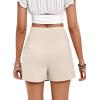 imageSOLY HUX Womens High Waisted Fringe Trim Skort Ring Linked Wrap Casual Skirt ShortsSolid Apricot