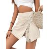 imageSOLY HUX Womens High Waisted Fringe Trim Skort Ring Linked Wrap Casual Skirt ShortsSolid Apricot