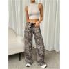 imageSOLY HUX Womens Leopard Pants Wide Leg Cheetah Print Drawstring Baggy Sweatpants Y2K Streetwear Light Brown S