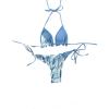 imageSOLY HUX Womens Lettuce Trim Halter Triangle Tie Side Bikini Sets Bathing Suits Two Piece SwimsuitPure Light Blue
