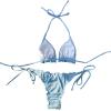 imageSOLY HUX Womens Lettuce Trim Halter Triangle Tie Side Bikini Sets Bathing Suits Two Piece SwimsuitPure Light Blue