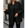 imageSOLY HUX Womens Maternity Winter Coat Fleece Zip Up Maternity Jackets for Pregnant Women Coat Extender for PregnancyPure Black