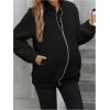 imageSOLY HUX Womens Maternity Winter Coat Fleece Zip Up Maternity Jackets for Pregnant Women Coat Extender for PregnancyPure Black