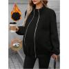 imageSOLY HUX Womens Maternity Winter Coat Fleece Zip Up Maternity Jackets for Pregnant Women Coat Extender for PregnancyPure Black