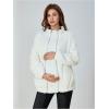 imageSOLY HUX Womens Maternity Winter Coat Fleece Zip Up Maternity Jackets for Pregnant Women Coat Extender for PregnancyPure White