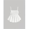 imageSOLY HUX Womens Spaghetti Strap Ruffle Hem Peplum Cami Top Jacquard CamisolePlain White